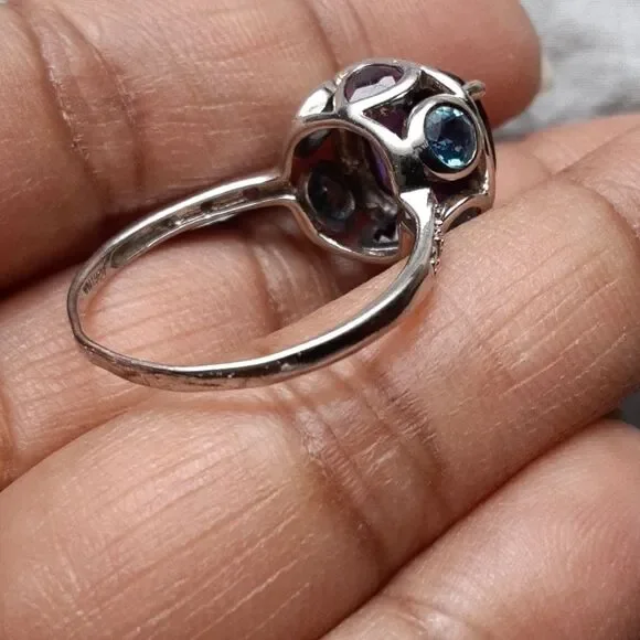 925 Genuine African Amethyst,  Rhodoilte Garnet & Blue Topaz. - Picture 11 of 16